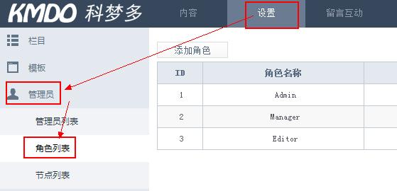 管理员角色列表